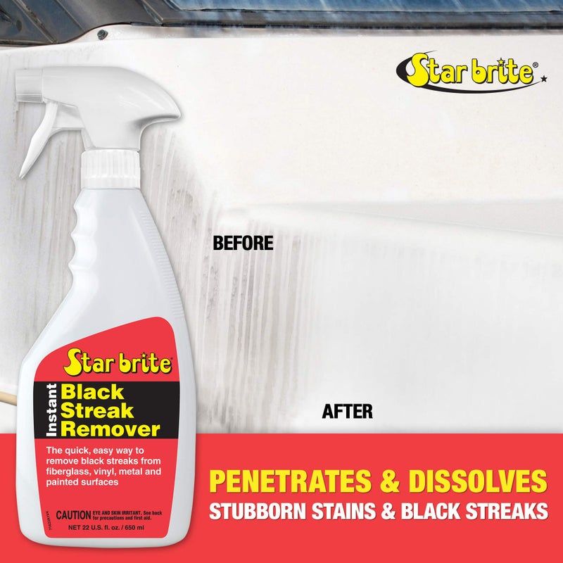 Star Brite ستار برايت مزيل البقع السوداء بالرذاذ - مزيل الخطوط السوداء الفوري للقوارب، المركبات الترفيهية، المعسكرات، وأكثر - آمن للألياف الزجاجية، المعدن، البلاستيك، والأسطح المطلية - 22 أونصة (071622P) - Image 3